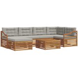  Set vanjskih sofa 7 kom. Prirodna i svijetlo siva | shoptok.hr
