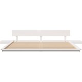 vidaXL Posteljni okvir s nočnimi omaricami Bela 200x200cm Trden les | Shoptok.si