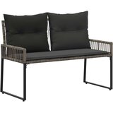  Zunanja klop z blazino 4 pcs Siva in temno siva poli ratan, (5000273120) | Shoptok.si