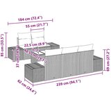  Sjedeća garnitura za vrt 6 kom. Siva poliratan | shoptok.hr