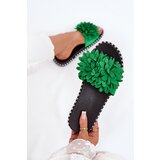 Boto Ladies flip flops decorated with flowers green Cellanen | shoptok.hr