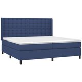 Krevet s oprugama i madracem plavi 200 x 200 cm od tkanine | shoptok.hr