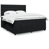 Krevet s oprugama i madracem crni 200x200 cm baršunasti | shoptok.hr