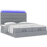 vidaXL Otomanski posteljni okvir z vzmetnicami siv 180x200 cm blago | Shoptok.si