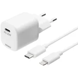 Kućni Punjač 20 W s USB-C PD i USB-C na Lightning Kabelom 1m - Bijeli
