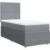 vidaXL Box spring postelja z vzmetnico svetlo siva 80x200 cm blago, (21309732) | Shoptok.si