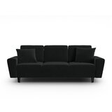 Cosmopolitan Design Crna baršunasti sklopiva/s prostorom za odlaganje sofa 235 cm Kyoto – Cijene