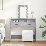 vidaXL Betonska siva Konstruirano drvo 100 x 41 x 140 cm Ogledalo Cijene