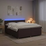  Boxspring krevet s madracem Tamno smeđa 200 x 200 cm Tkanina | shoptok.hr
