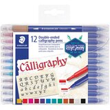  Flomaster 12barvni obojestranski z 2 konicama za kaligrafijo Design Journey Staedtler 3005 TB12 blister | shoptok.hr