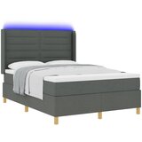 vidaXL Krevet s uzglavljem i madracem & LED tamnosiva 140x200 cm tkanina | shoptok.hr
