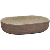 vidaXL Nadpultni umivalnik peščen in rjav ovalen 59x40x14 cm keramika, (20919202) | Shoptok.si