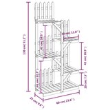  Stalak za cvijeće 60 x 25 x 130 cm od masivne jelovine | shoptok.hr