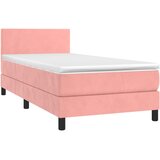 Box spring krevet s madracem ružičasti 90x200 cm baršunasti | shoptok.hr