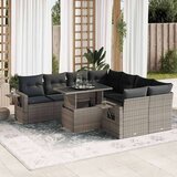 vidaXL 9-dijelni set vrtnih sofa od poliratana s jastucima sivi | shoptok.hr