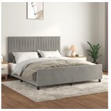  Posteljni okvir z vzglavjem svetlo siv 160x200 cm žamet | Shoptok.si