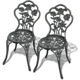 vidaXL Bistro stoli 2 kosa liti aluminij zelene barve | Shoptok.si