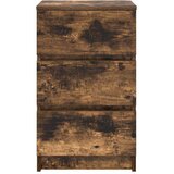  Noćni ormarić s 3 ladice dimljeni hrast 39x35x65 cm | Eponuda.com