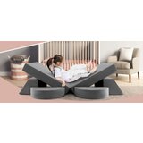  Dječji sofa, igraći sofa, modularni sofa s navlakom koja se može skinuti 105,5 x 101 x 48 cm - siva | shoptok.hr