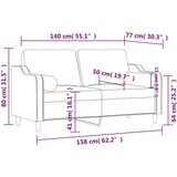 Dvosjed s ukrasnim jastucima crni 140 cm od tkanine | shoptok.hr