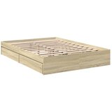  Okvir za krevet s ladicama boja hrasta 140x190 cm drveni | shoptok.hr