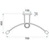 Toolight Stropna svjetiljka Paradise 5 Crna 392252 | shoptok.hr
