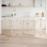 vidaXL Vrata za pse s vratašcima 4 panela sklopiva 320 cm drvo topole | shoptok.hr