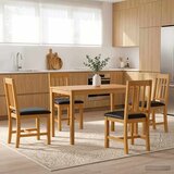  Blagovaonski set 5 kom. Crna Čvrsto Hrastovo Drvo | shoptok.hr