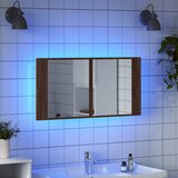  LED kupaonski ormarić s ogledalom boja hrasta 90x12x45 akrilni | shoptok.hr