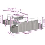  6-dijelni set za blagovanje u vrtu s jastučićima crna Poli Ratan Akacija | shoptok.hr