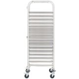 vidaXL Kuhinjska kolica za 16 pladnjeva 38x55x163 cm nehrđajući čelik | shoptok.hr