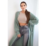 Kesi Włoski Long cardigan light mint sweater Cene