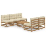 The Living Store Vrtna sedežna garnitura 6-delna z blazinami trdna borovina - Vrtna Sedežna Garnitura, (21477477) | Shoptok.si