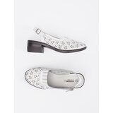 GOODIN White perforated low-heeled sandals | Shoptok.si