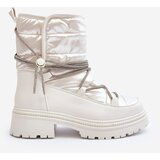 Boto Women's White Snow Boots with Decorative Lacing Rilana | Shoptok.si
