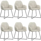 Jedilni stoli 6 pcs Žamet Krem 55 x 50 x 84 cm, (5000296896)