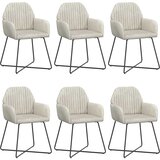 vidaXL Trpezarijske stolice 6 kom. Baršun Krem 55 x 50 x 84 cm - Krem 6 | shoptok.hr