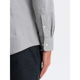Ombre Men's SLIM FIT shirt in decorative fabric with pocket - grey | Eponuda.ba