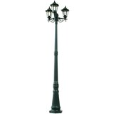 QAZQA Klasična zunanja svetilka temno zelena 217 cm 3-luči IP44 - New Haven | Shoptok.si