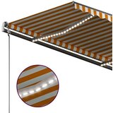  Tenda na ručno uvlačenje s LED svjetlima 300x250 cm žuto-bijela | shoptok.hr
