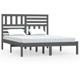  Posteljni okvir siv iz trdne borovine 135x190 cm 4FT6, (20643133) | Shoptok.si