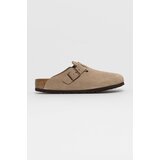 Birkenstock Sneakers Boston Soft Footbed Velvet Leather Taupe EUR 40 | Shoptok.si