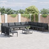vidaXL Vrtna sedežna garnitura 11 pcs Antracitna Jeklo | Shoptok.si