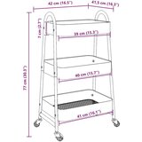vidaXL Kolica za pohranu 3 nivoa ružičasta 42x41,5x77 cm čelik | shoptok.hr