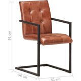  Nihajni jedilni stoli 4 kosi rjavo pravo usnje, (20946129) | Shoptok.si