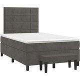 Box spring krevet s madracem tamnosivi 120 x 200 cm baršunasti | shoptok.hr