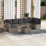 vidaXL 8-dijelni set vrtnih sofa od poliratana s jastucima sivi | shoptok.hr