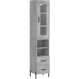 Maison Chic Visoka omara - Komoda - Predalnik betonsko siva 34,5x34x180 cm inženirski les, (21721732) | Shoptok.si