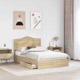  Postelja s shranjevanjem z vzglavjem Sonoma hrast 135 x 190 cm, (5000105794) | Shoptok.si