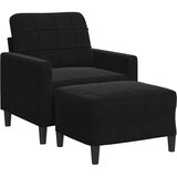  Fotelja s tabureom crna 60 cm baršunasta | shoptok.hr